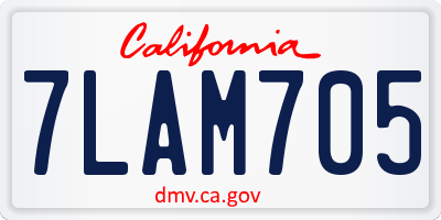 CA license plate 7LAM705
