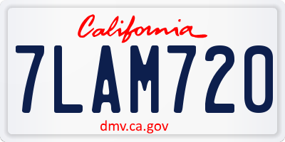 CA license plate 7LAM720