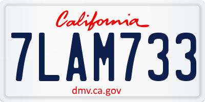 CA license plate 7LAM733