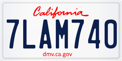 CA license plate 7LAM740