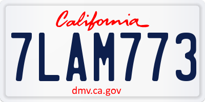 CA license plate 7LAM773