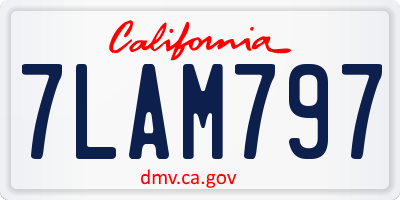 CA license plate 7LAM797