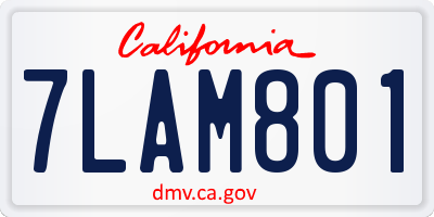 CA license plate 7LAM801