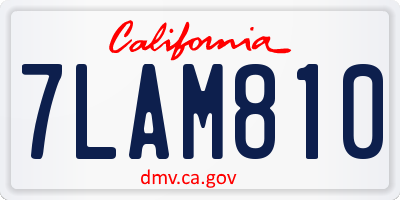 CA license plate 7LAM810