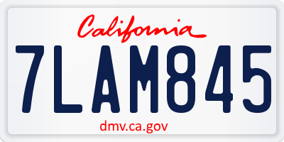 CA license plate 7LAM845