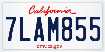 CA license plate 7LAM855