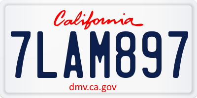 CA license plate 7LAM897