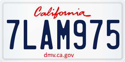 CA license plate 7LAM975