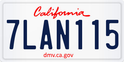 CA license plate 7LAN115
