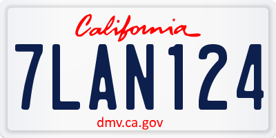 CA license plate 7LAN124