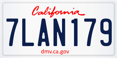 CA license plate 7LAN179