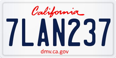 CA license plate 7LAN237