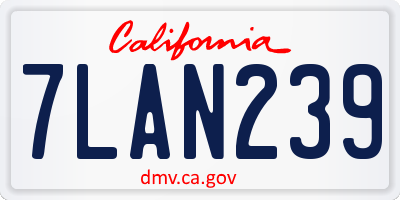 CA license plate 7LAN239