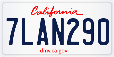 CA license plate 7LAN290
