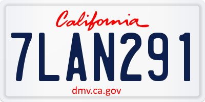 CA license plate 7LAN291
