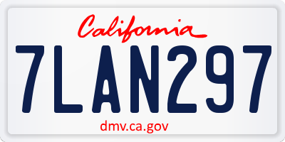 CA license plate 7LAN297