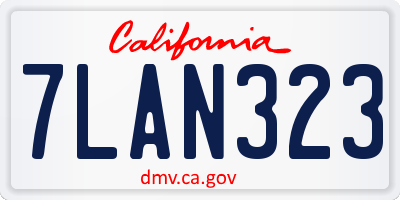 CA license plate 7LAN323