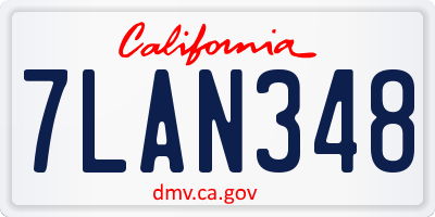 CA license plate 7LAN348