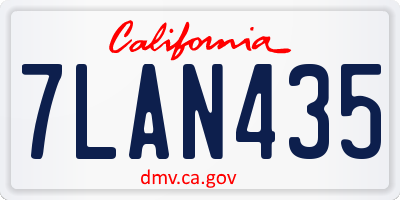 CA license plate 7LAN435
