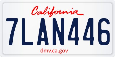 CA license plate 7LAN446