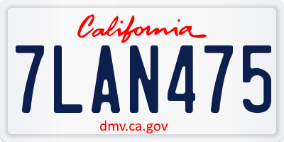 CA license plate 7LAN475