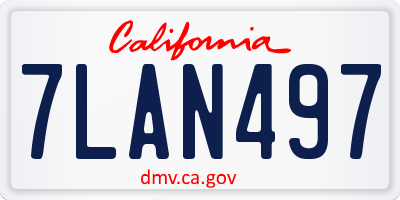 CA license plate 7LAN497