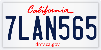 CA license plate 7LAN565