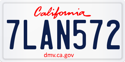 CA license plate 7LAN572