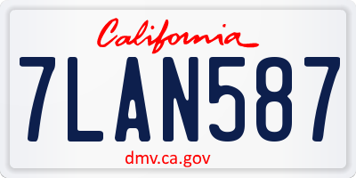 CA license plate 7LAN587