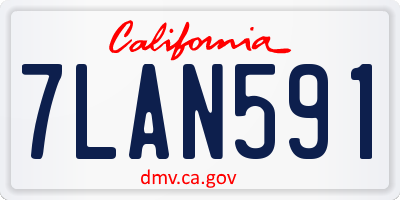 CA license plate 7LAN591