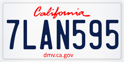 CA license plate 7LAN595