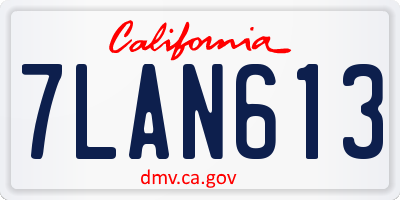 CA license plate 7LAN613