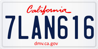 CA license plate 7LAN616