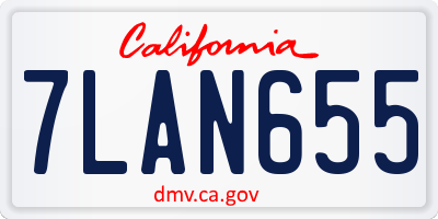 CA license plate 7LAN655