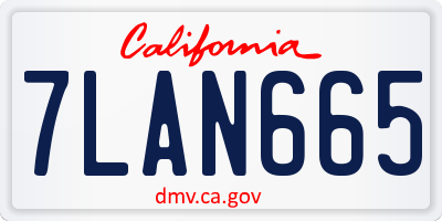 CA license plate 7LAN665