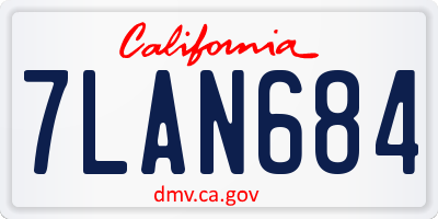 CA license plate 7LAN684
