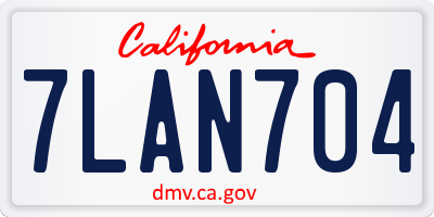 CA license plate 7LAN704