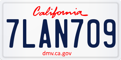 CA license plate 7LAN709