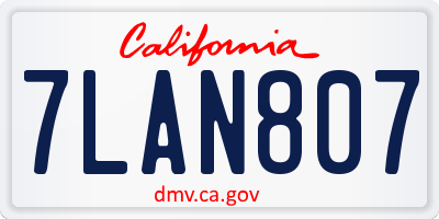 CA license plate 7LAN807