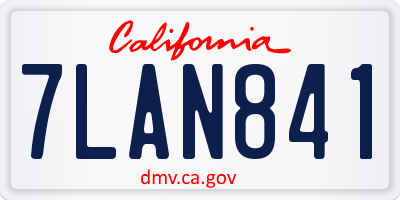 CA license plate 7LAN841
