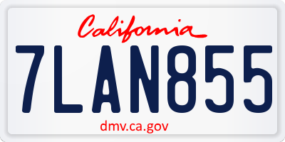CA license plate 7LAN855