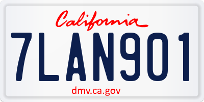 CA license plate 7LAN901