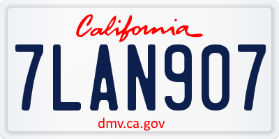 CA license plate 7LAN907