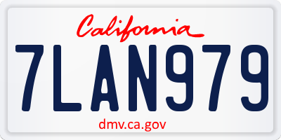 CA license plate 7LAN979