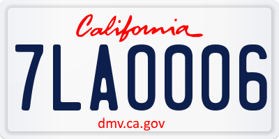 CA license plate 7LAO006