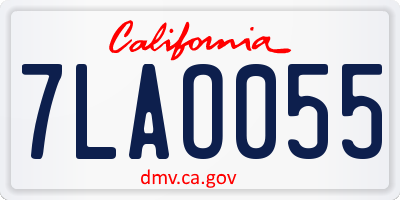 CA license plate 7LAO055