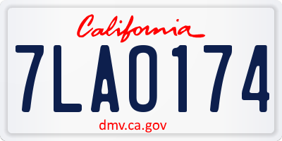 CA license plate 7LAO174