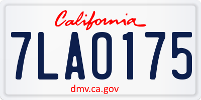 CA license plate 7LAO175