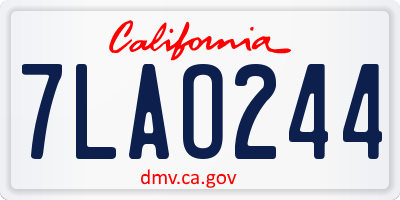 CA license plate 7LAO244