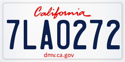 CA license plate 7LAO272